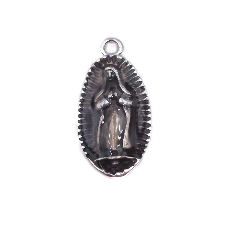 Charms religiosi marrone e argento 23.6x11 mm 1 pezzo (c1054) - pietreeminuterie.com