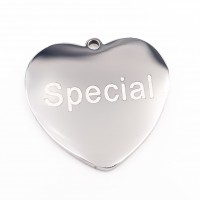 Charms acciaio cuore Special doppia lucidatura 1 pz