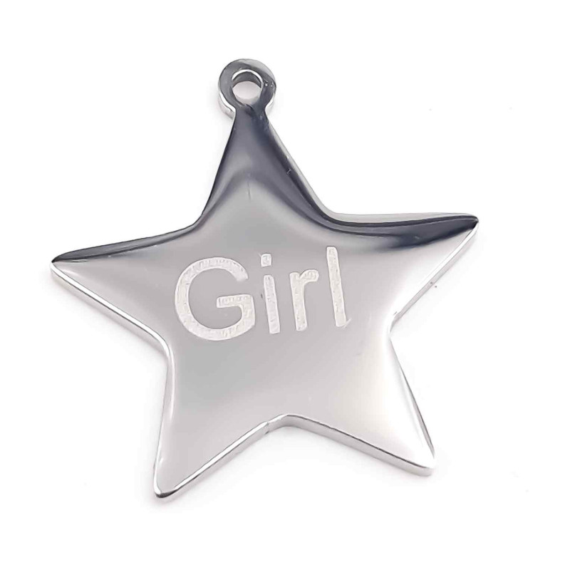 Charms stella acciaio doppia lucidatura 1 pz (Stea1) - pietreeminuterie.com