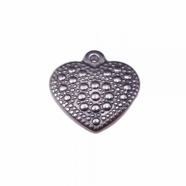 Charms In Acciaio | charms cuore 3d in acciaio 16 mm pacco 1 pezzo - ccuo28z