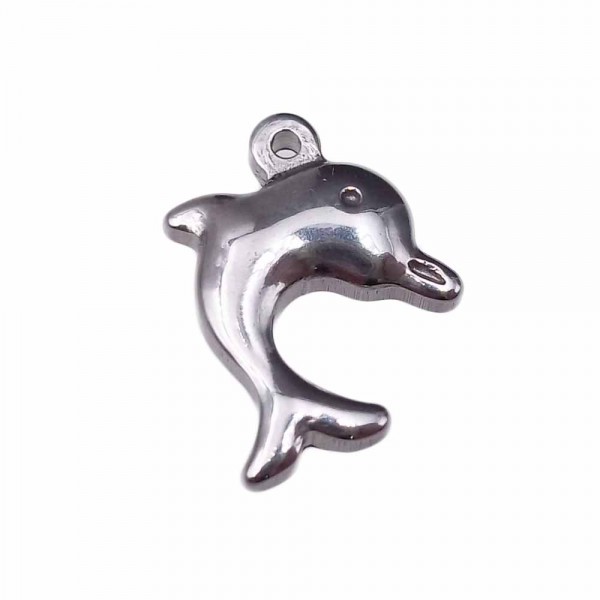 Charms In Acciaio | charms delfino 3d in acciaio 15.2 mm pacco da 1 pezzo - ddelf12