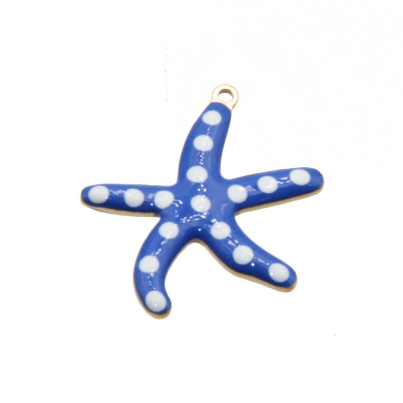 Charms stella marina acciaio blu 24.5 mm conf. 1 pz (ste-l0p11) - pietreeminuterie.com