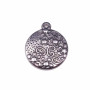 charms tondo decorato 3d in acciaio 17 mm pacco 1 pezzo