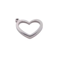 Charms in acciaio cuore 12.9x12.8 mm 2 pz