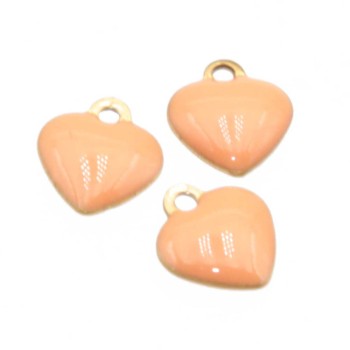 Cuore acciaio rosa antico 9 mm conf. 5 pz