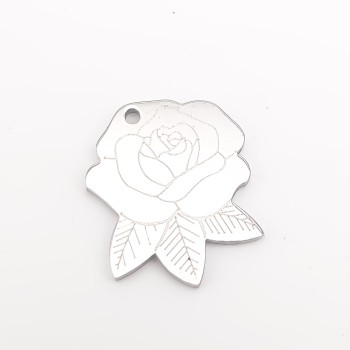 Charms in acciaio rosa 14.8x12 mm 2 pz