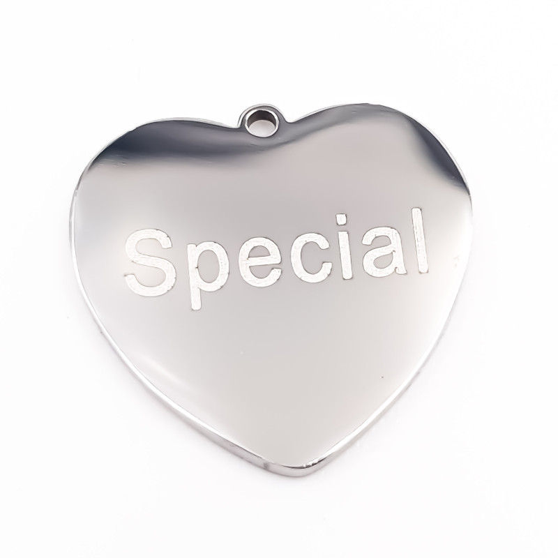 Charms acciaio cuore Special doppia lucidatura 1 pz (Spec12) - pietreeminuterie.com