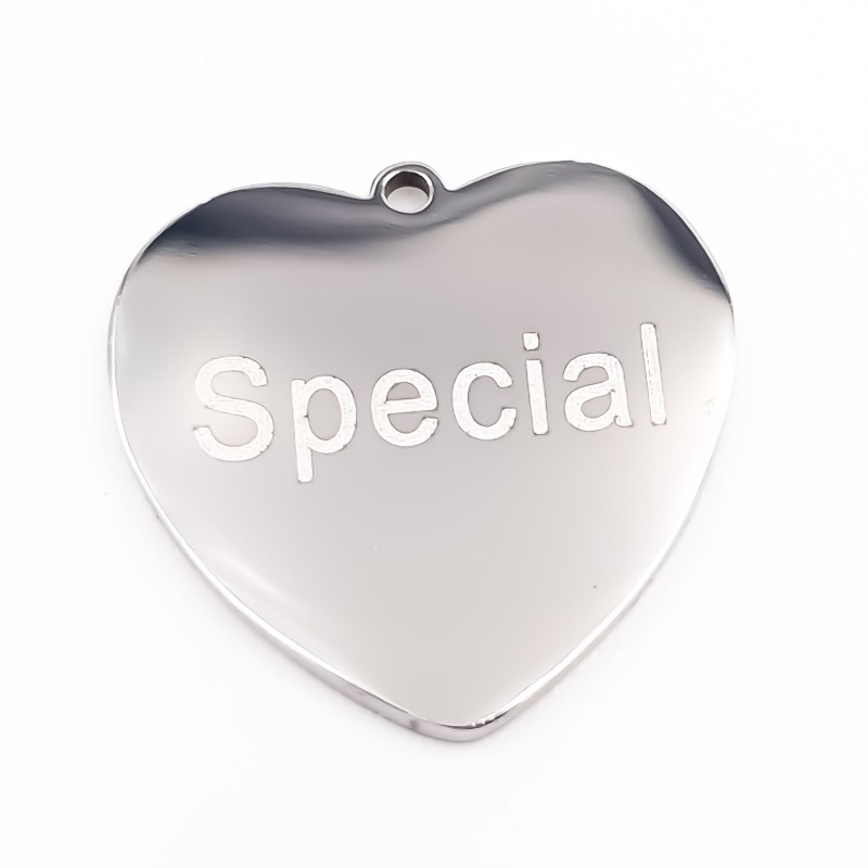 Charms acciaio cuore Special doppia lucidatura 1 pz (Spec12) - pietreeminuterie.com