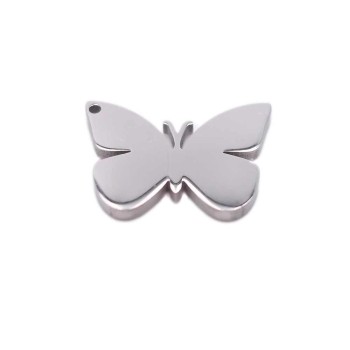 Charms in acciaio farfalla 13.9x9.8 mm 2 pz