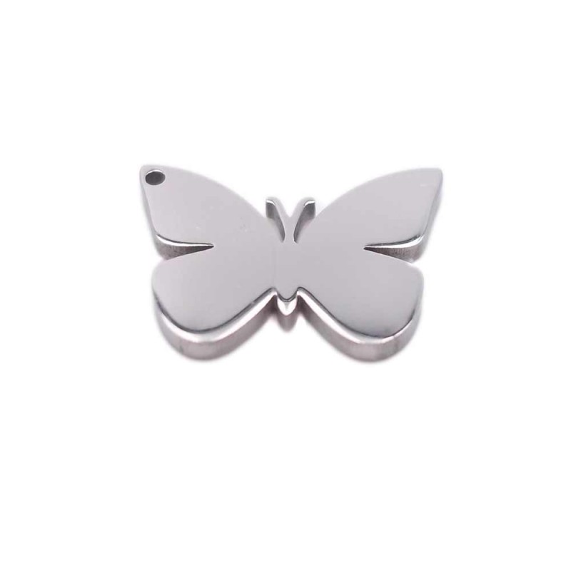Charms in acciaio farfalla 13.9x9.8 mm 2 pz (fbc2) - pietreeminuterie.com