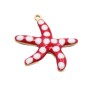 Stella marina acciaio oro smaltata rossa e bianco 18 mm conf. 1 pz