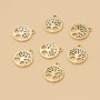 Charms acciaio oro albero della vita 11.5 mm 5 pz
