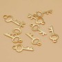 Charms acciaio oro chiave 15.5 mm 5 pz
