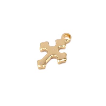 Charms acciaio oro croce 11.8 mm 5 pz
