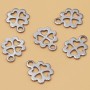 Charms acciaio quadrifoglio 13 mm 10 pz