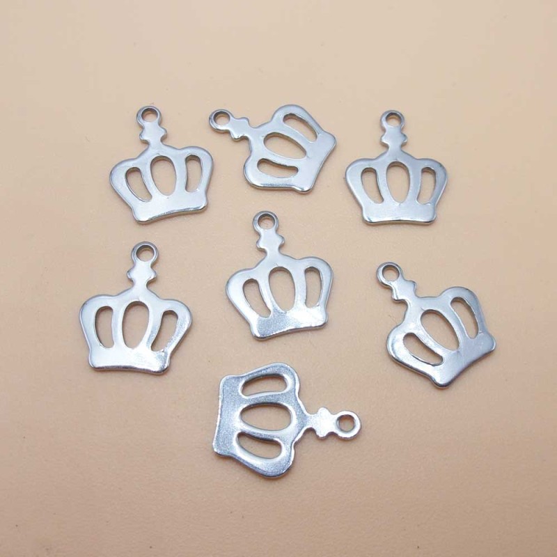 Charms in acciaio corona 13x10 mm 10 pz (ona5cor1) - pietreeminuterie.com