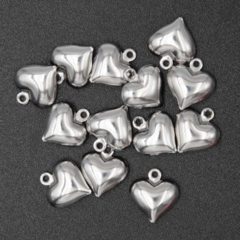 Charms in acciaio cuore 10 mm conf. 4 pz