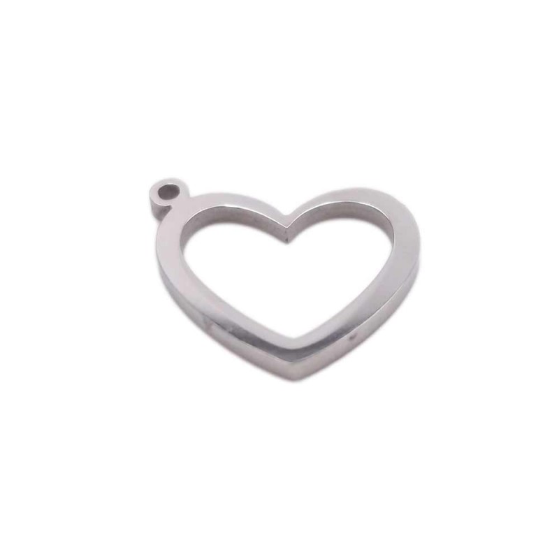Charms in acciaio cuore 12.9x12.8 mm 2 pz (fbc9) - pietreeminuterie.com