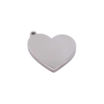 Charms in acciaio cuore 14.4x14 mm 2 pz