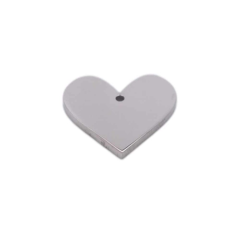 Charms in acciaio cuore 14.8x13 mm 2 pz (fbc10) - pietreeminuterie.com