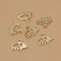 Charms in acciaio elefantino oro 10.3 x11.7 mm 5 pz