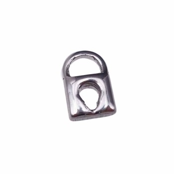 charms lucchetto 3d in acciaio 14.8 mm pacco 1 pezzo