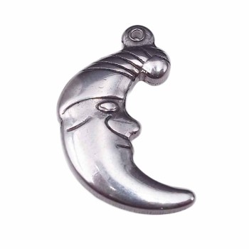 charms luna 3d in acciaio 20 mm pacco 1 pezzo