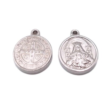 Charms religiosi in acciaio 17x14x2.3 mm 1 pz 