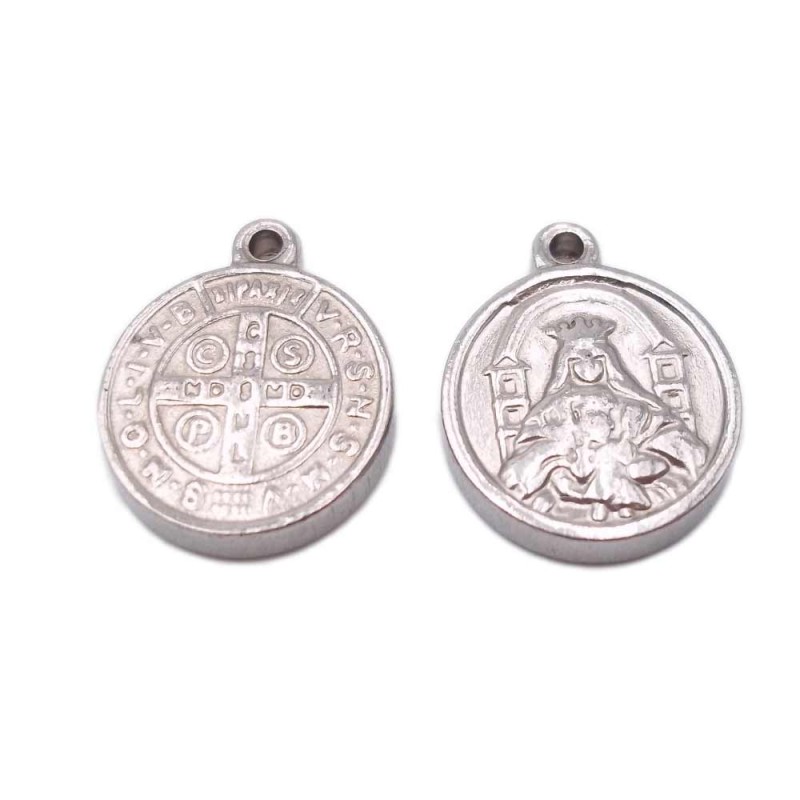 Charms religiosi in acciaio 17x14x2.3 mm 1 pz (c1062) - pietreeminuterie.com