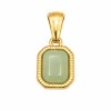 Charms ciondolo acciaio oro 13x9 mm giada verde conf. 1 pz Charms ciondolo acciaio oro 13x9 mm giada verde conf. 1 pz