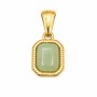 Charms ciondolo acciaio oro 13x9 mm giada verde conf. 1 pz
