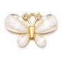 Charms in acciaio farfalla oro cristalli bianchi 12x20 mm conf. 1 pz