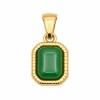 Charms ciondolo acciaio oro 13x9 mm agata verde conf. 1 pz