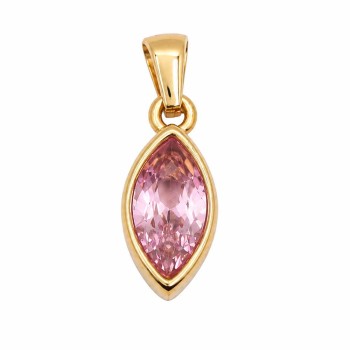 Charms Ciondolo in acciaio a goccia oro rosa  20x9 mm conf. 1 pz