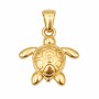 Charms ciondolo acciaio tartaruga oro 18x15 mm conf. 1 pz