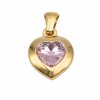 Ciondolo Charms acciaio oro cuore 16 mm cristallo rosa conf.1 pz Ciondolo Charms acciaio oro cuore 16 mm cristallo rosa conf.1 pz