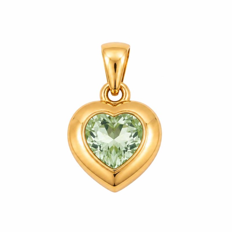 Charms ciondolo acciaio cuore strass verde 14 mm conf. 1 pz Charms ciondolo acciaio cuore strass verde 14 mm conf. 1 pz