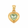 Charms ciondolo acciaio cuore strass verde 14 mm conf. 1 pz