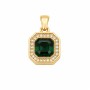 Charms ciondolo acciaio oro con strass smeraldo 14 mm conf. 1 pz