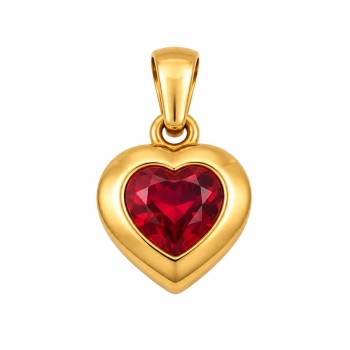 Charms ciondolo acciaio cuore strass rosso 14 mm conf. 1 pz