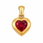 Charms ciondolo acciaio cuore strass rosso 14 mm conf. 1 pz