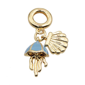 Charms a grappolo oro medusa, conchiglia 26 mm conf. 1 pz