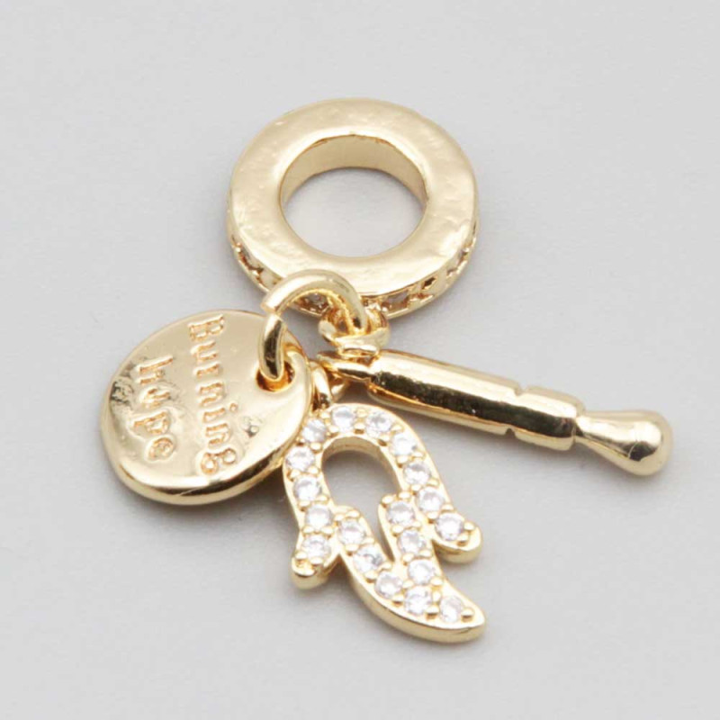 Charms a grappolo oro trousse 26 mm conf. 1 pz 