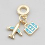 Charms a grappolo oro aereo, valigia 26 mm conf. 1 pz