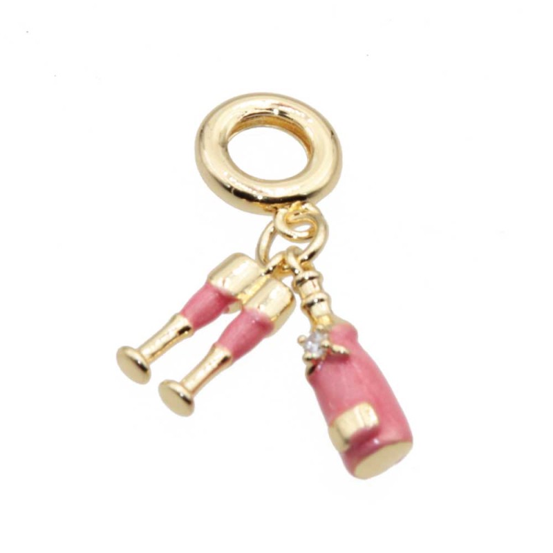 Charms a grappolo oro champagne e calici 26 mm conf. 1 pz (gra-0035) - pietreeminuterie.com