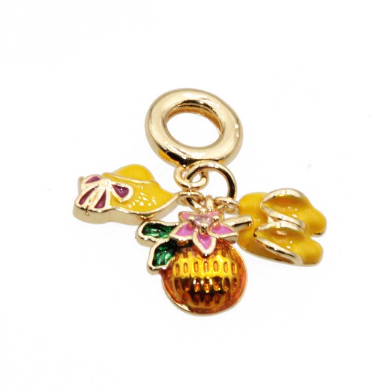 Charms a grappolo oro ciabatte, bevanda cappello 26 mm conf. 1 pz (gra-0011) - pietreeminuterie.com