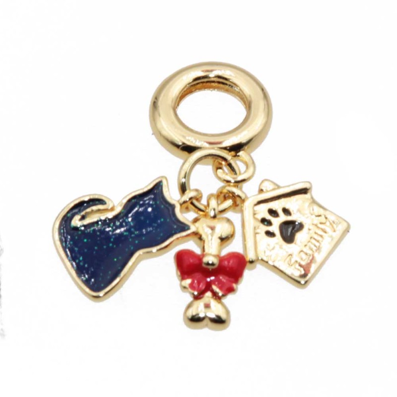 Charms a grappolo oro il mio gattino 26 mm conf. 1 pz (gra-r3332) - pietreeminuterie.com