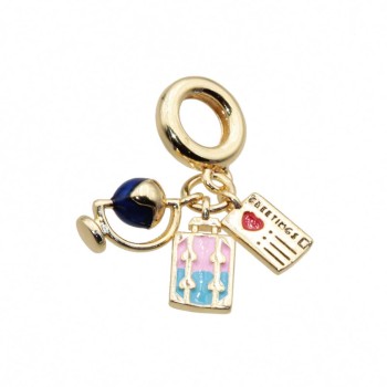 Charms a grappolo oro mappamondo, valigia, biglietto 26 mm conf. 1 pz