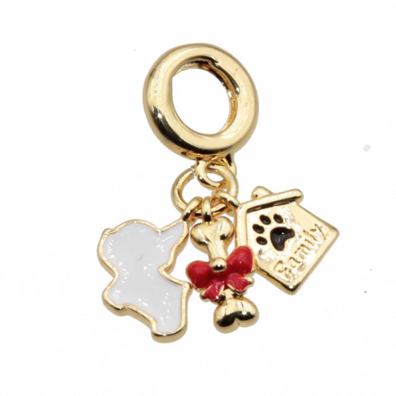 Charms a grappolo oro mio cucciolo 26 mm conf. 1 pz (gra-de3222) - pietreeminuterie.com