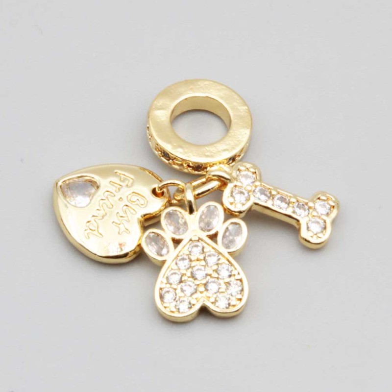 Charms a grappolo oro my dog 26 mm conf. 1 pz (gra-33f45) - pietreeminuterie.com